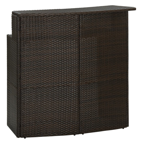 Selah Poly Rattan Garden Bar Table In Brown