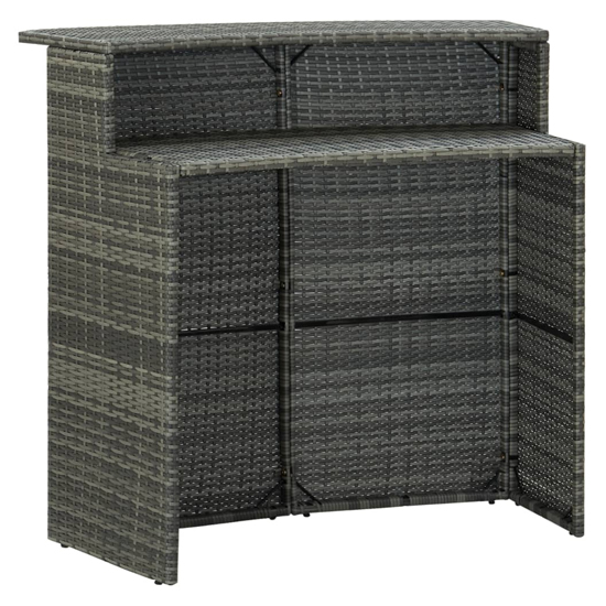 Selah Poly Rattan Garden Bar Table In Grey