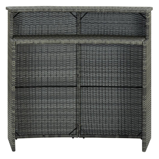 Selah Poly Rattan Garden Bar Table In Grey