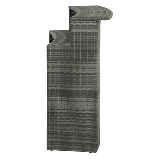 Selah Poly Rattan Garden Bar Table In Grey