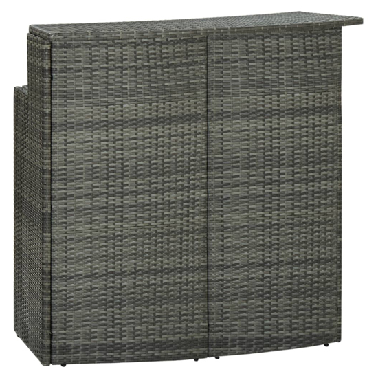 Photo of Selah poly rattan garden bar table in grey