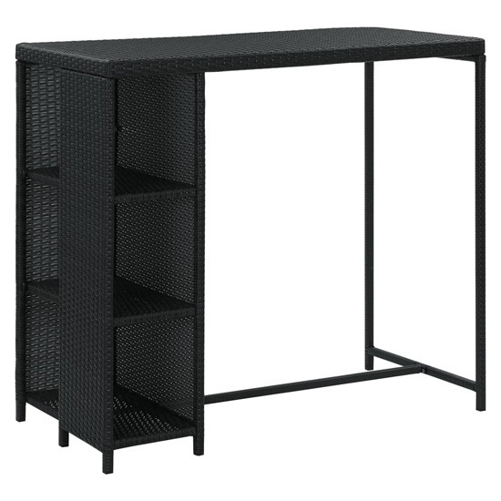 Selah Rattan Bar Table With 4 Audriana Chairs In Black
