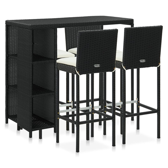 Selah rattan bar table with 4 audriana chairs in black £429.95 go
