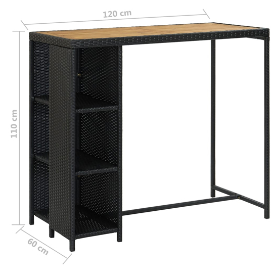 Selah Rattan Bar Table With 4 Audriana Chairs In Oak And Black
