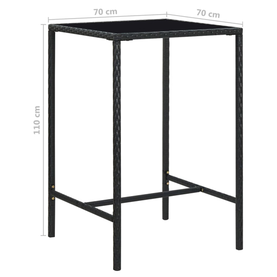 Selah Small Glass Top Bar Table With 4 Audriana Chairs In Black_4