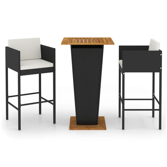 Selah Small Wooden Top Bar Table With 2 Avyanna Chairs In Black_2