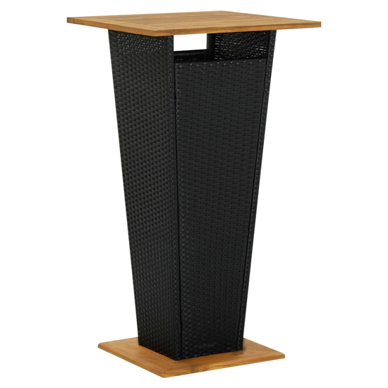 Selah Small Wooden Top Bar Table With 4 Avyanna Chairs In Black