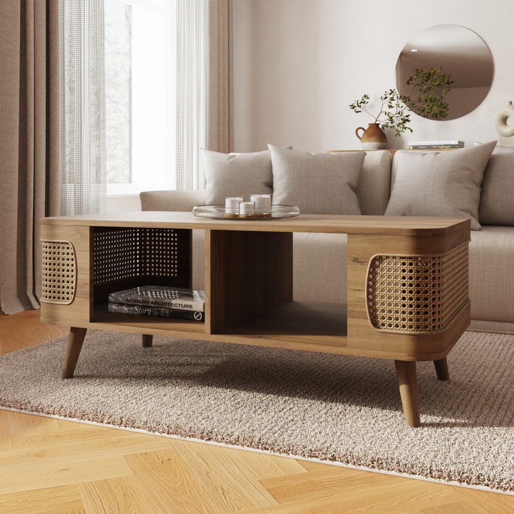Selbourne Rattan Coffee Table in Oak