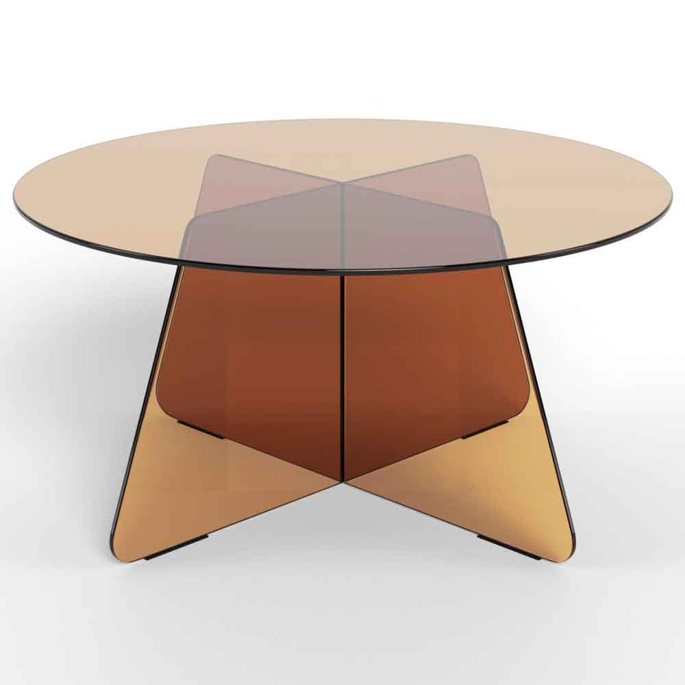 Selbyville Glass Round Coffee Table - Brown