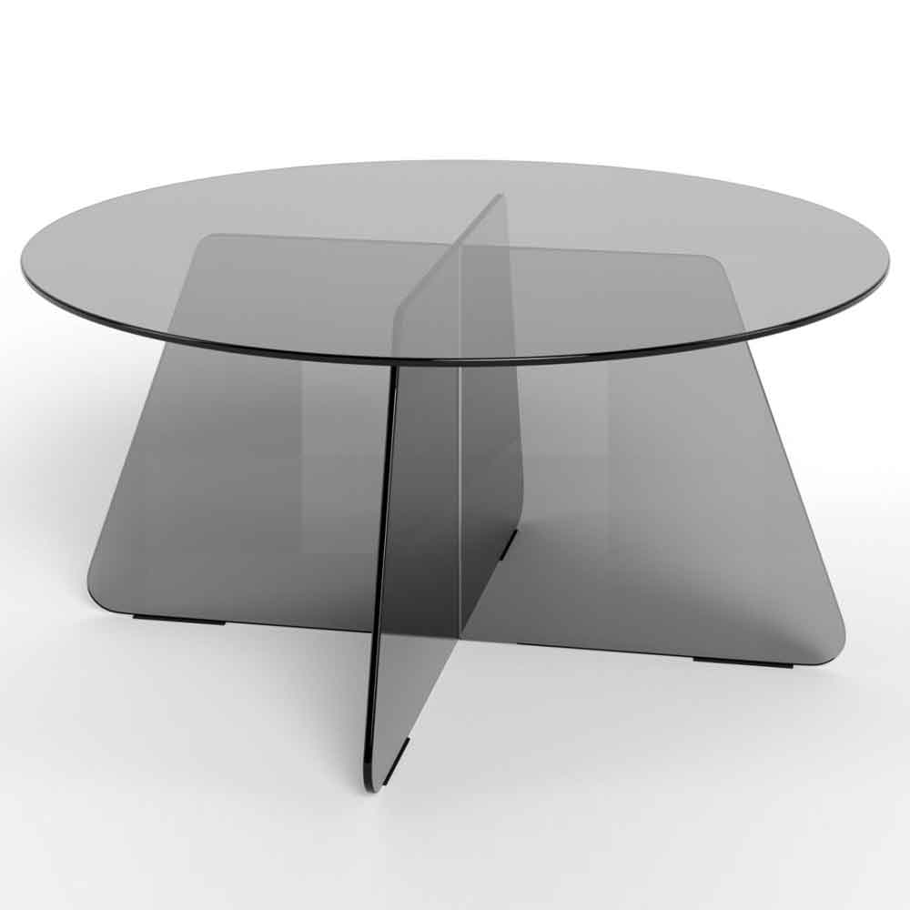 Selbyville Glass Round Coffee Table - Smoked