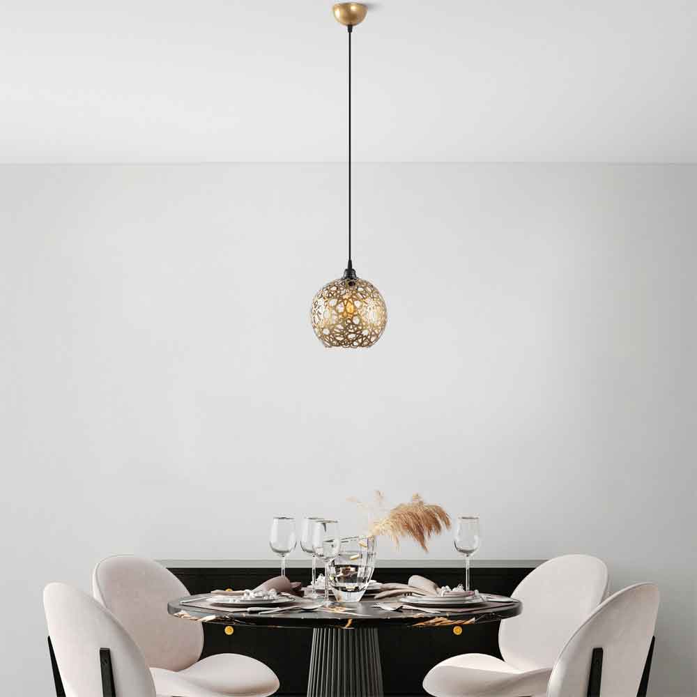 Selcuklu Large Metal Ceiling Pendant Light in Gold