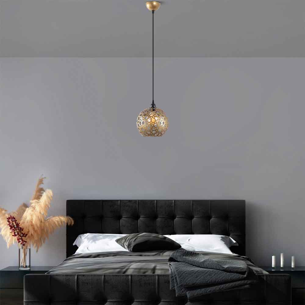 Selcuklu Large Metal Ceiling Pendant Light in Gold