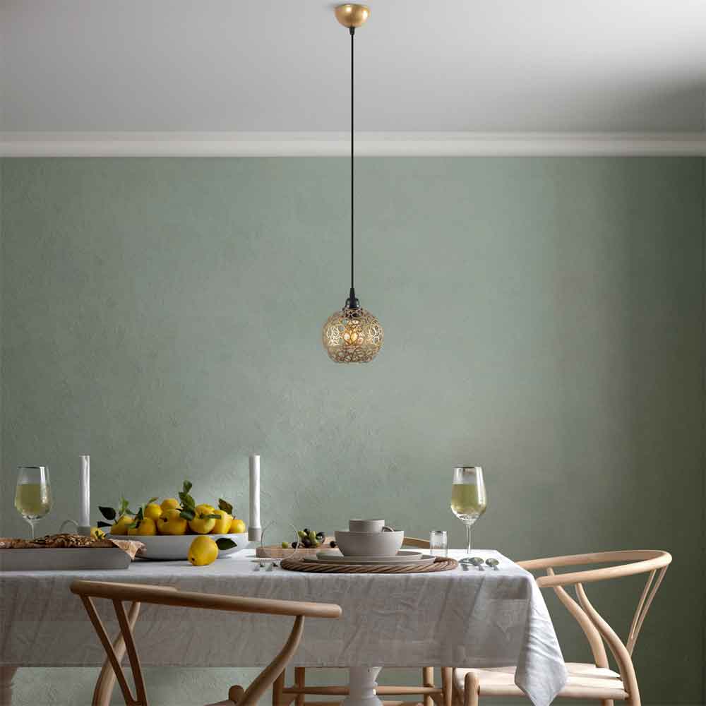 Selcuklu Small Metal Ceiling Pendant Light in Gold