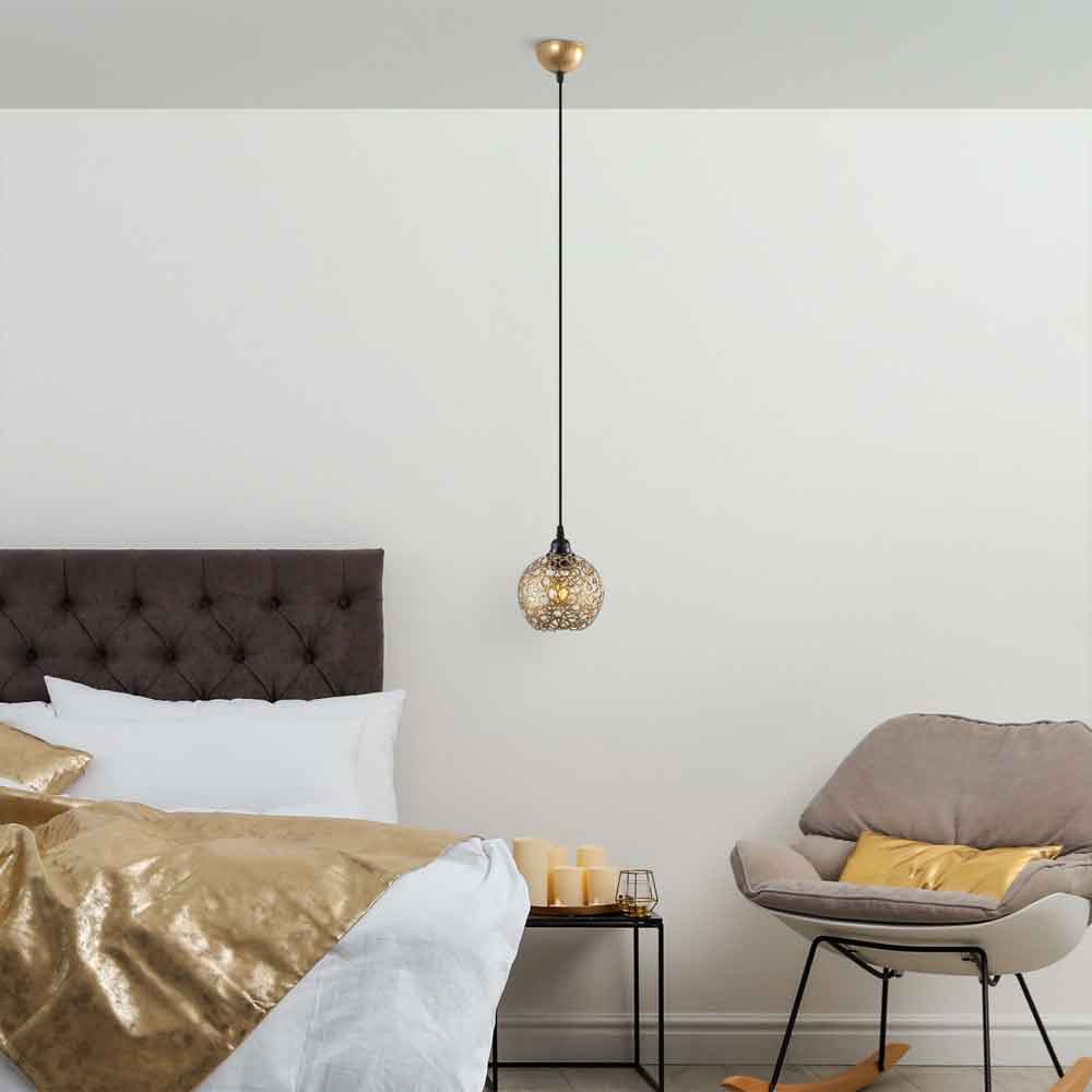 Selcuklu Small Metal Ceiling Pendant Light in Gold