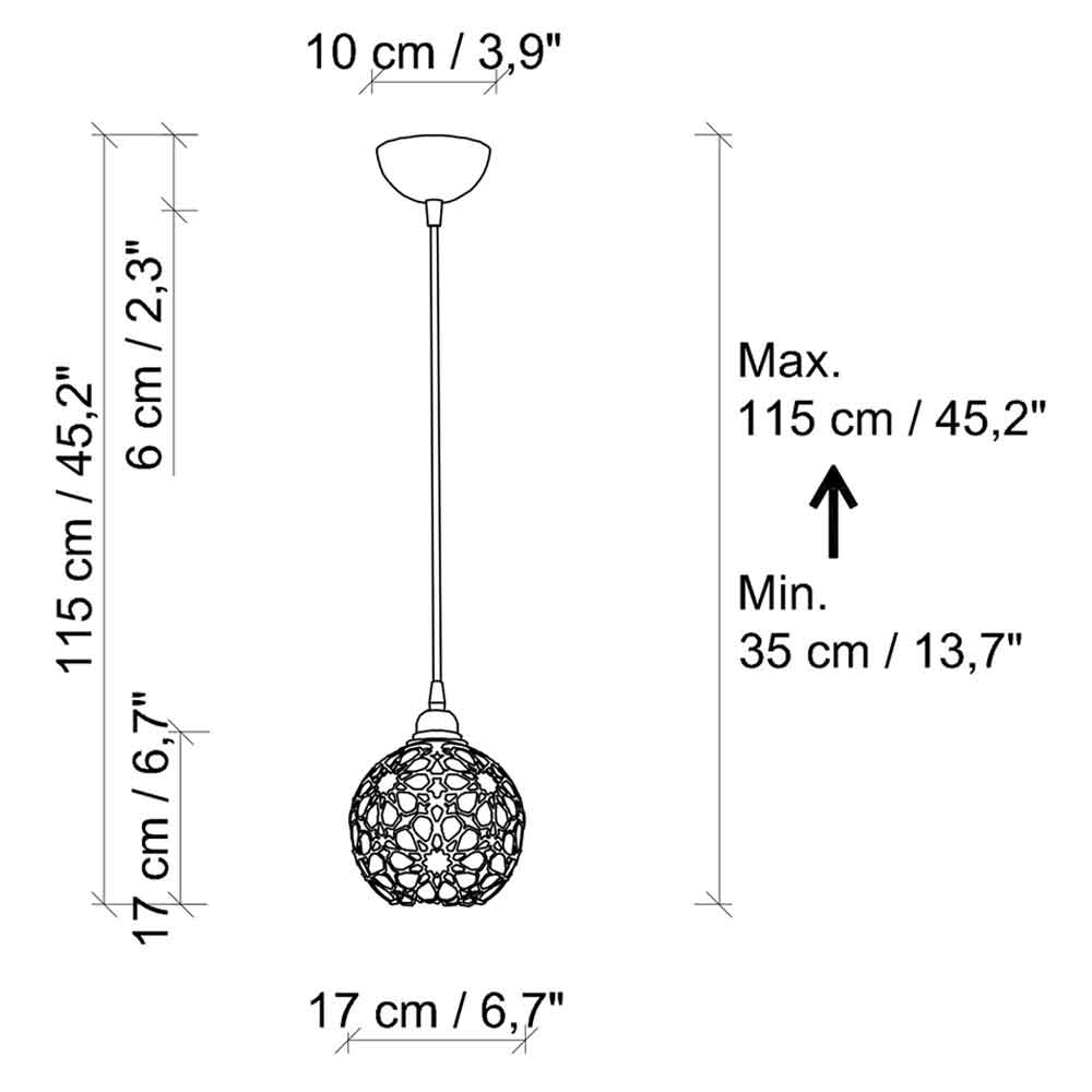 Selcuklu Small Metal Ceiling Pendant Light in Gold