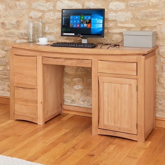 Product photograph of Seldon Wooden Computer Desk Rectangular In Oak from Furniture in Fashion