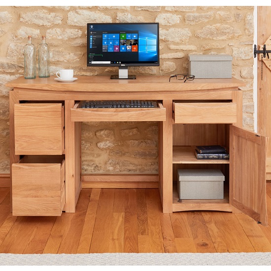 Seldon Wooden Computer Desk Rectangular In Oak_3