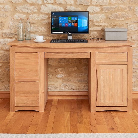 Seldon Wooden Computer Desk Rectangular In Oak_4