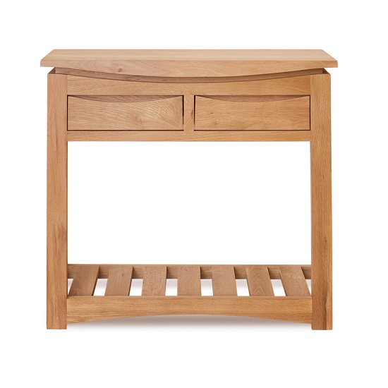 Seldon Contemporary Console Table In Oak With 2 Drawers_3