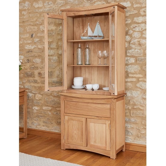 Seldon Display In Oak With 4 Doors With Light Furniture in