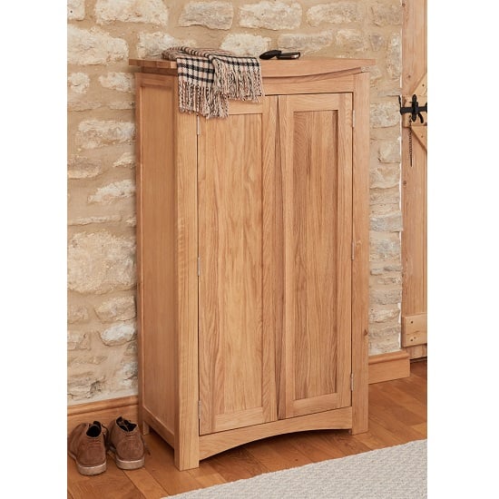 Read more about Seldon contemporary shoe storage cupboard in oak with 2 doors