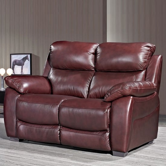 Selene Contemporary 2 Seater Sofa In Chestnut Faux Leather | Furniture in Fashion