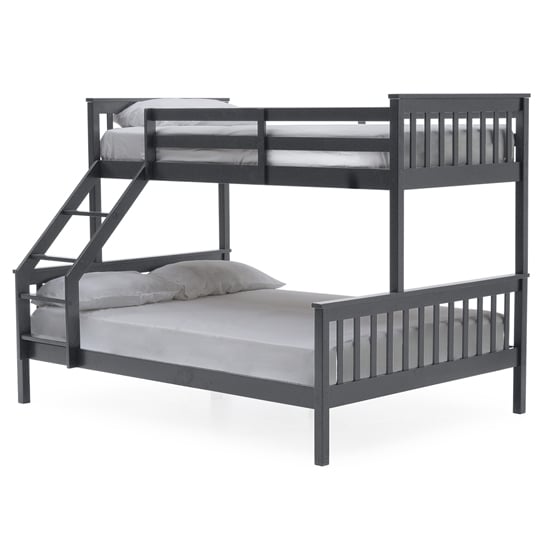 Photo of Selex triple sleeper wooden bunk bed in grey