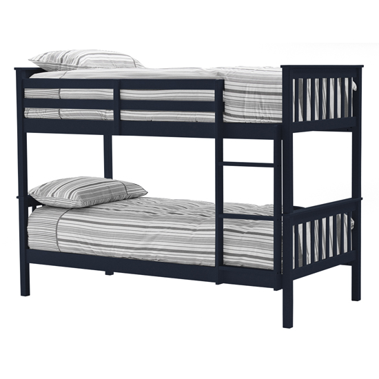 Product photograph of Selex Wooden Bunk Bed In Blue from Furniture in Fashion