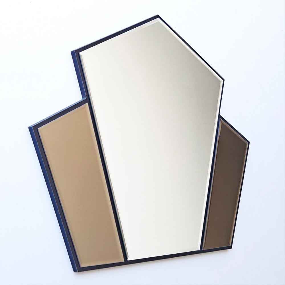 Selfish Glass Wall Mirror with Bronze Wooden Frame