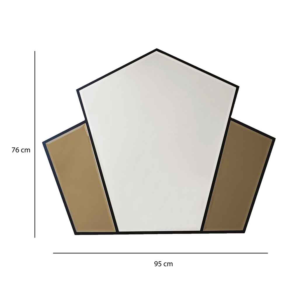 Selfish Glass Wall Mirror with Bronze Wooden Frame