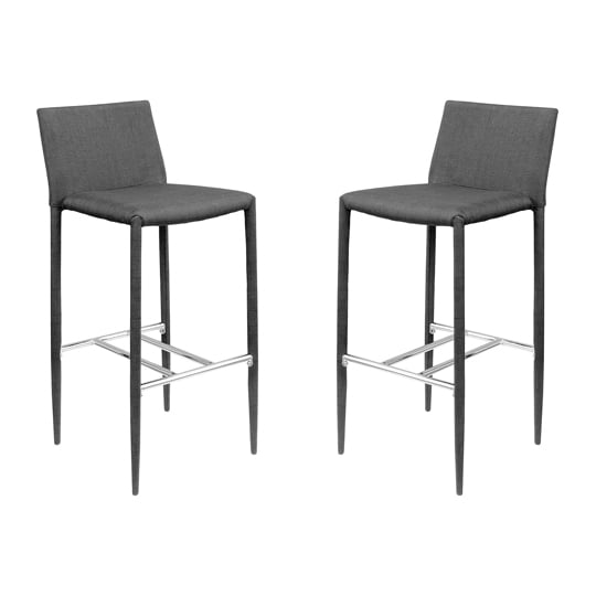 Product photograph of Selina Black Fabric Bar Stool In Pair from Furniture in Fashion