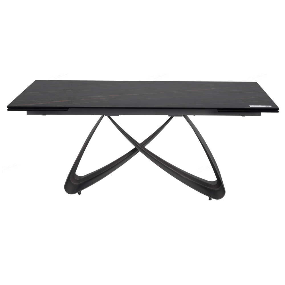 Sellersville Ceramic Marble Extending Dining Table In Black