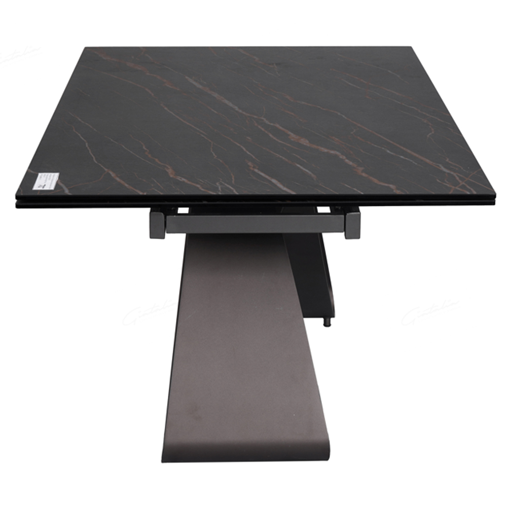Sellersville Ceramic Marble Extending Dining Table In Black