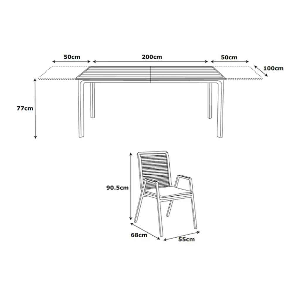 Selma Aluminium Garden 8 Seater Dining Set in Birch Effect