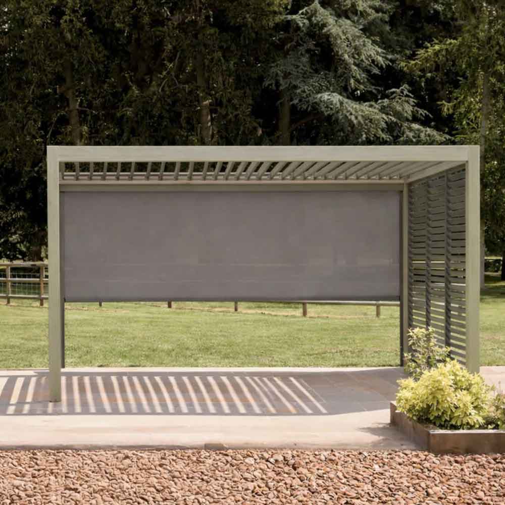 Selma Aluminium Garden BBQ Gazebo 4m x 3m with Light in Birch Effect