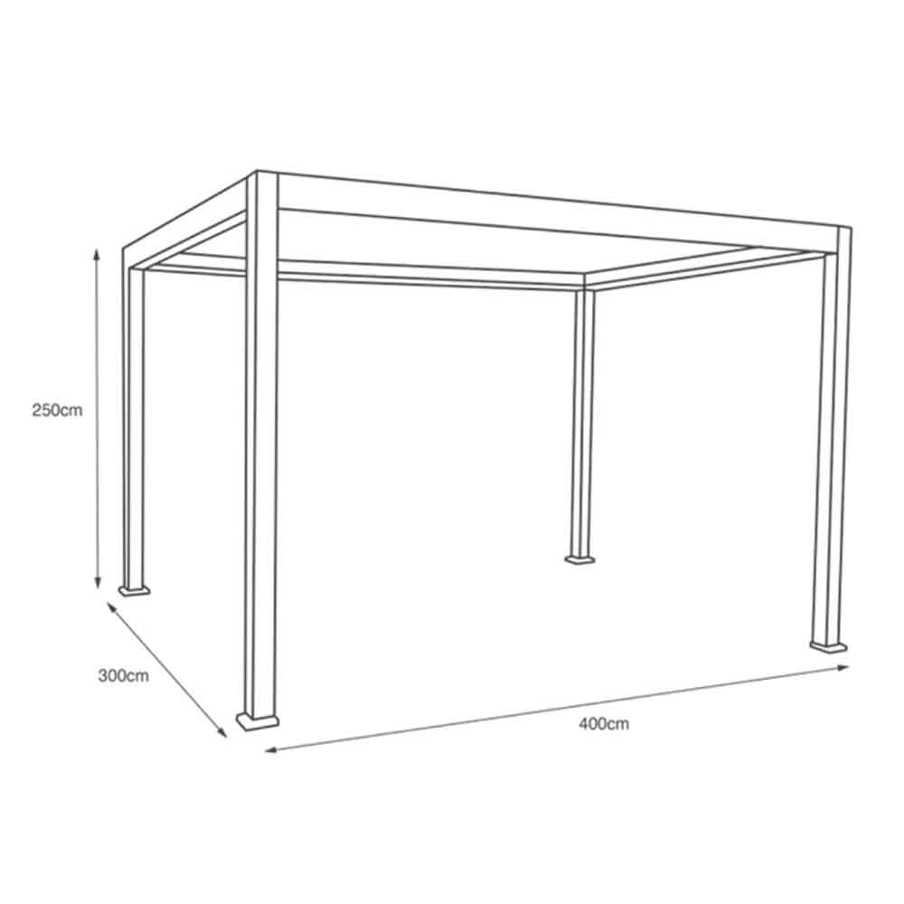 Selma Aluminium Garden BBQ Gazebo 4m x 3m with Light in Birch Effect