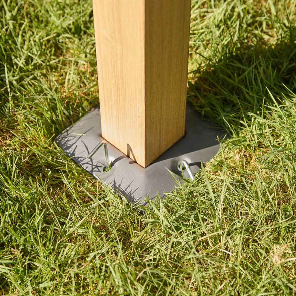 Selma Fabric Gazebo 3m x 3m with Solar Lights in Grey