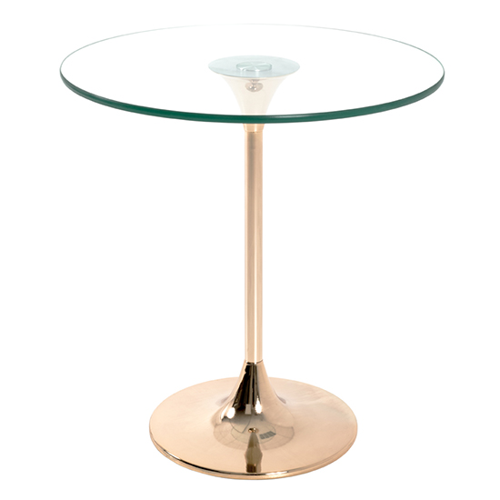 Selma Round Clear Glass Side Table With Gold Metal Base_2