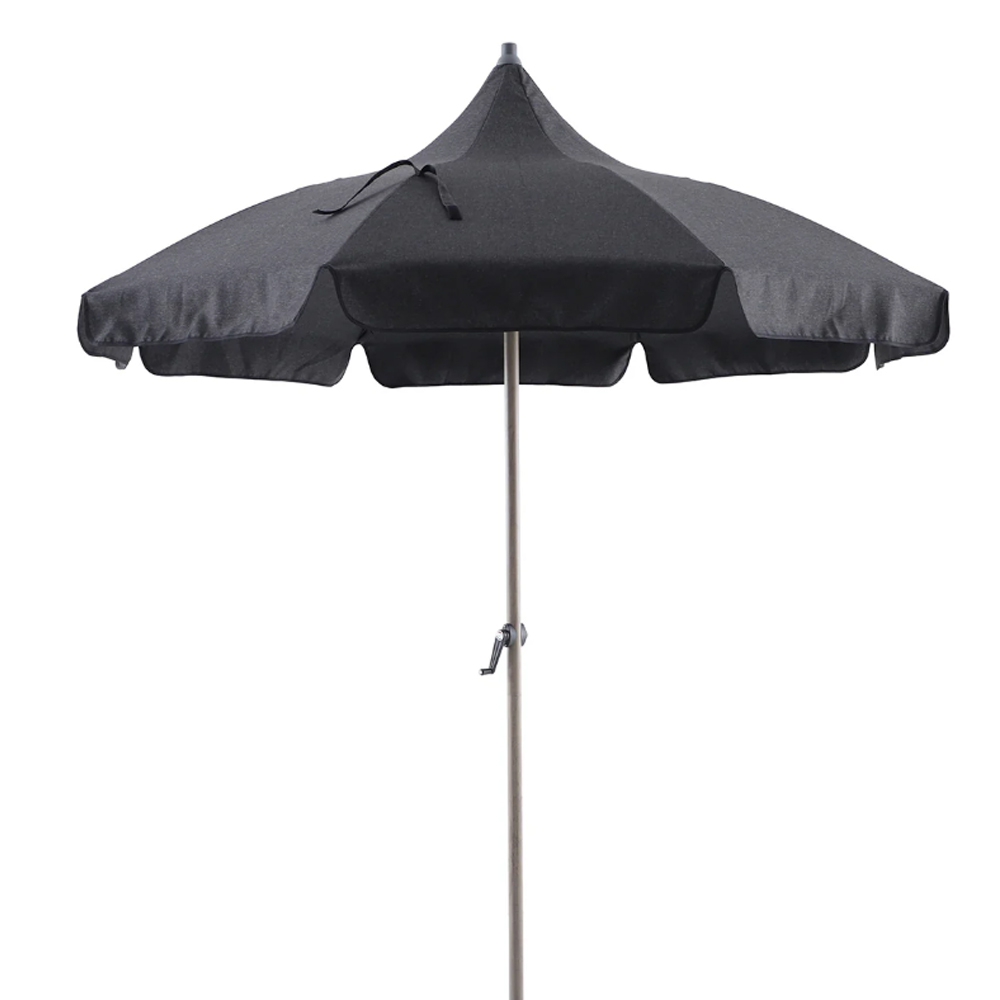 Selma Round Polyester Fabric 1.8m Decorative Parasol in Anthracite