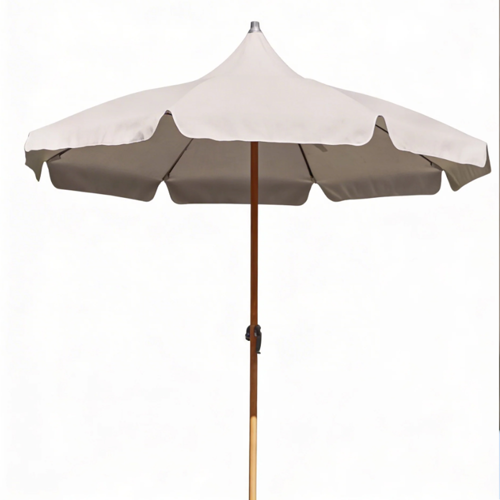 Selma Round Polyester Fabric 1.8m Decorative Parasol in Grey