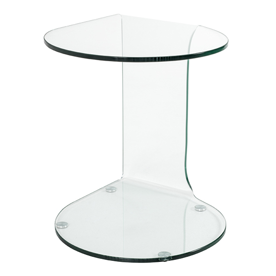 Selma Round Transparent Glass Side Table In Clear_2