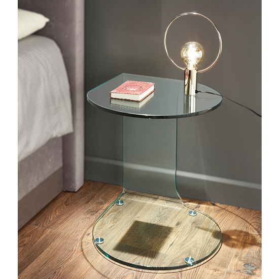 Selma Round Transparent Glass Side Table In Clear
