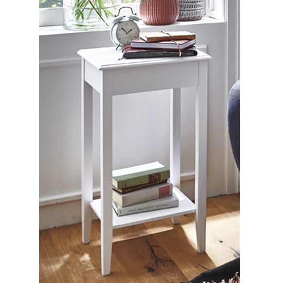 Read more about Selma wooden side table in white