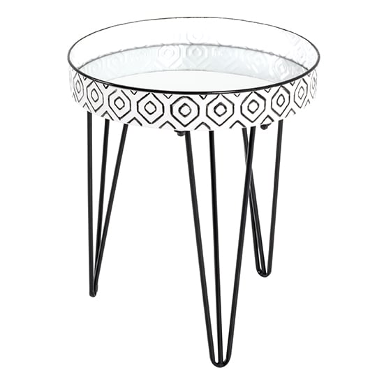 Selma Small Mirrored Side Table In White With Black Legs_2