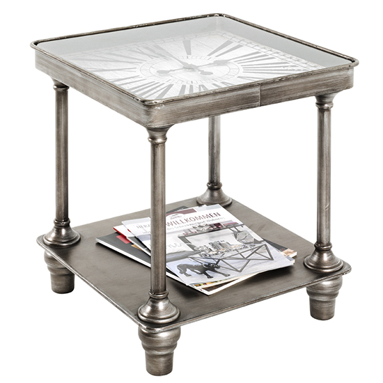 Read more about Selma square clear glass side table with anthracite legs