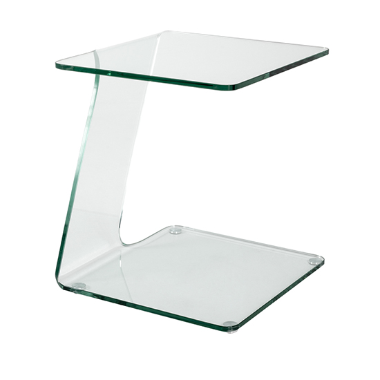 Selma Square Transparent Glass Side Table In Clear_2