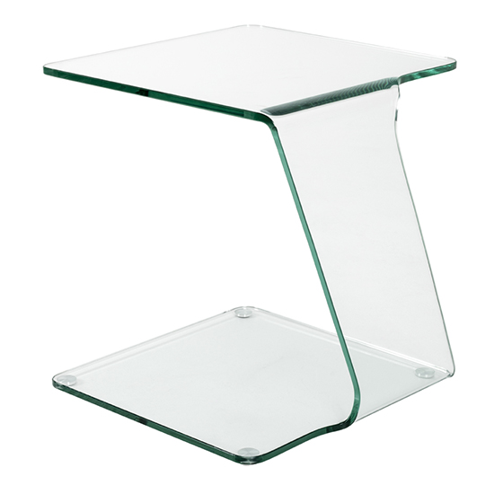 Selma Square Transparent Glass Side Table In Clear_4