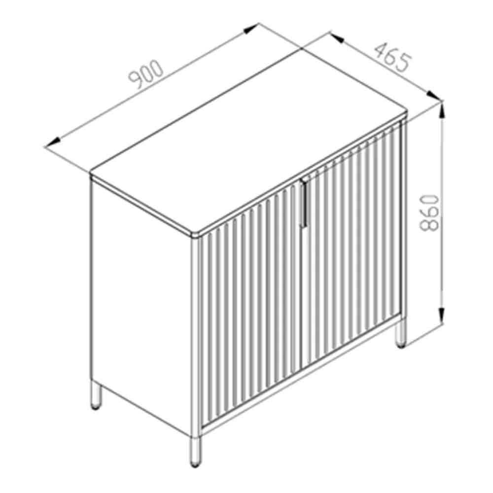 Selma Steel Outdoor Storage Cabinet with 2 Doors in Grey and Oak