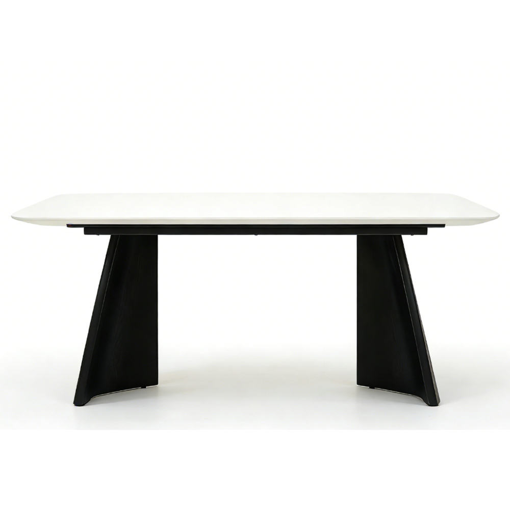 Senaro Grey Sintered Stone Top Dining Table with Black Base