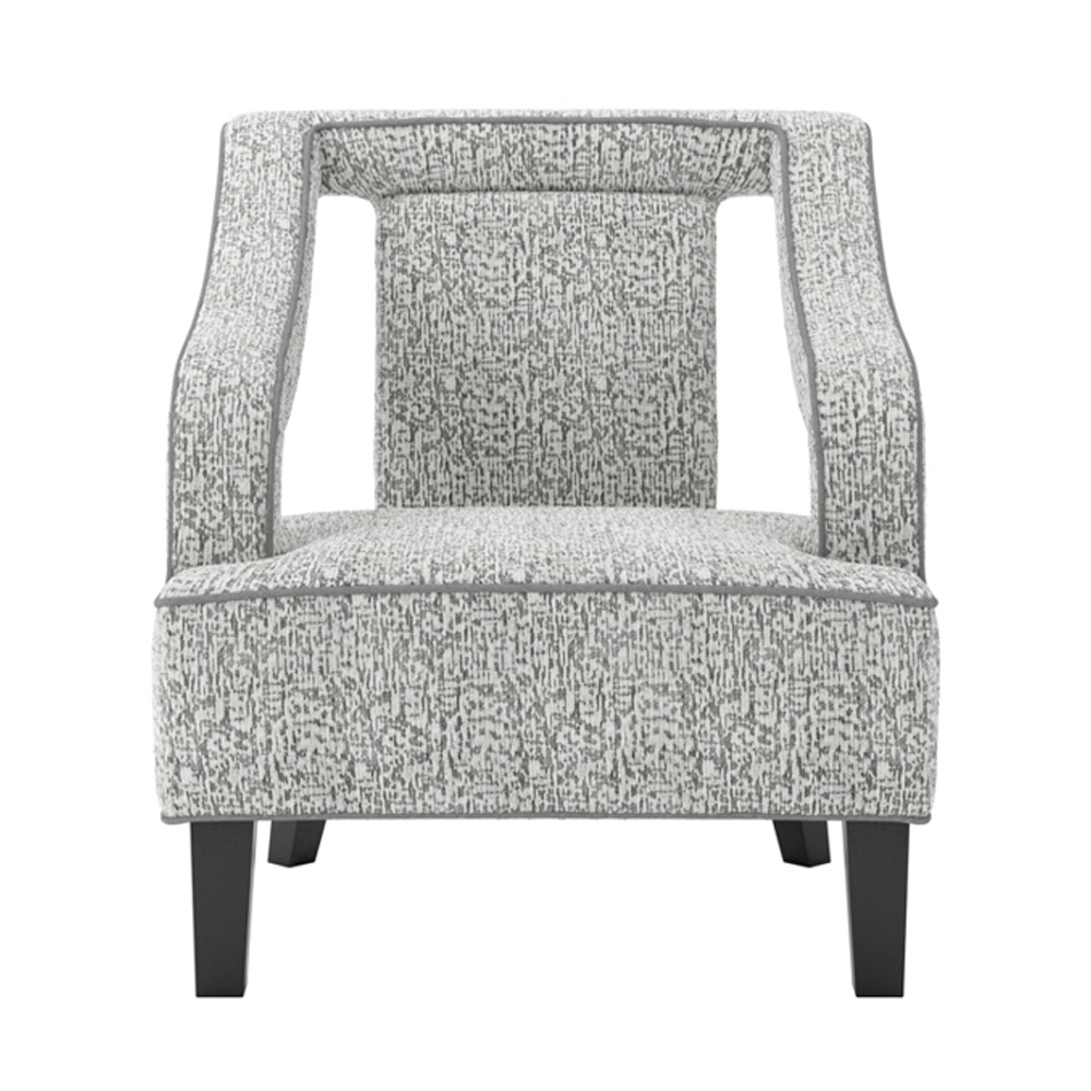 Senatobia Fabric Accent Chair With Black Legs In Elephant